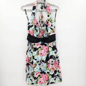 Torrid Halter Babydoll Dress Women Size 14 Floral Mini Y2K Retro Cottagecore 50s